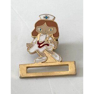 Badge Holder Nurse Cartoon Character Enamel Lapel Pin Hospital